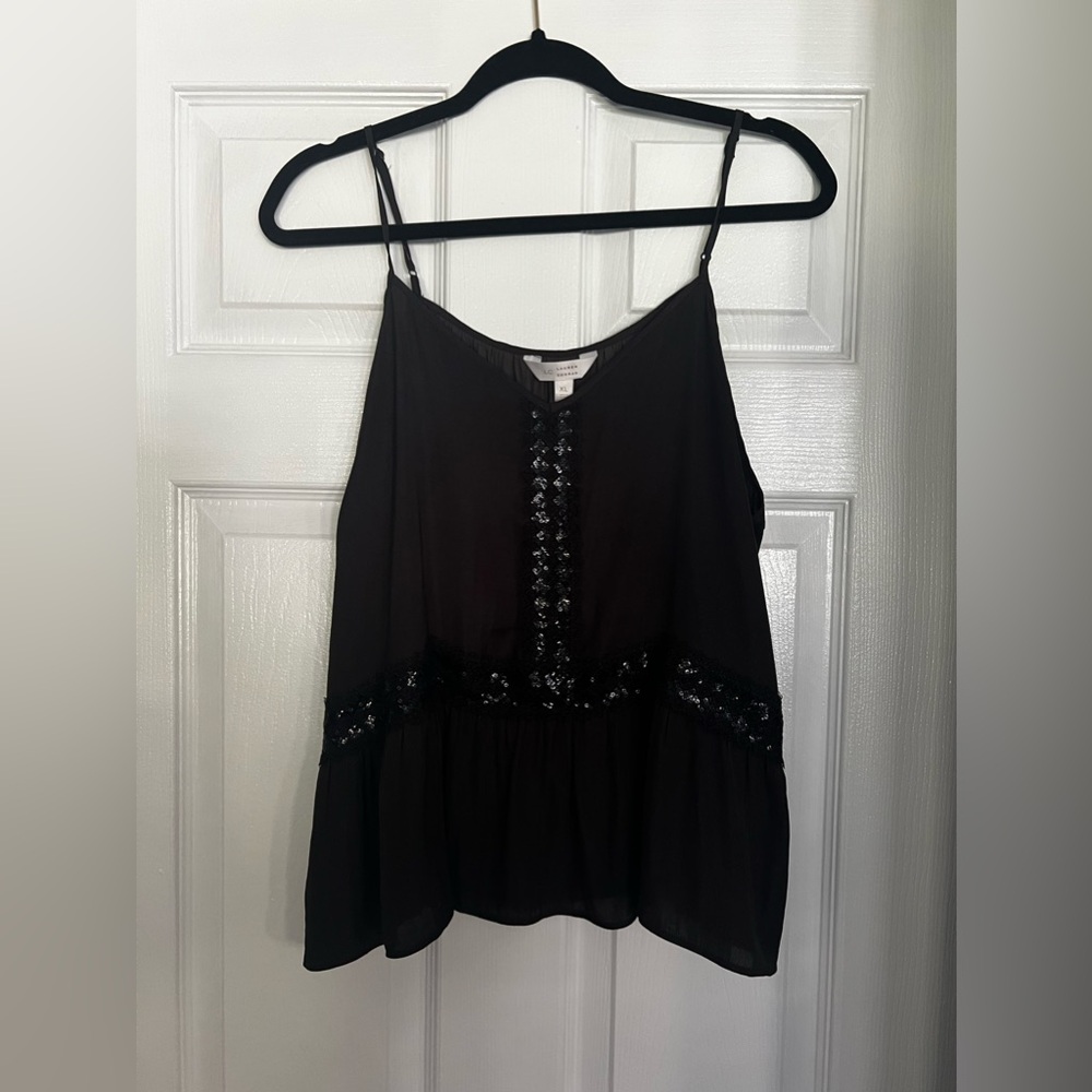 Black silky tank top